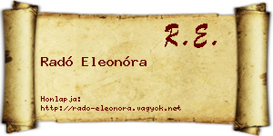 Radó Eleonóra névjegykártya